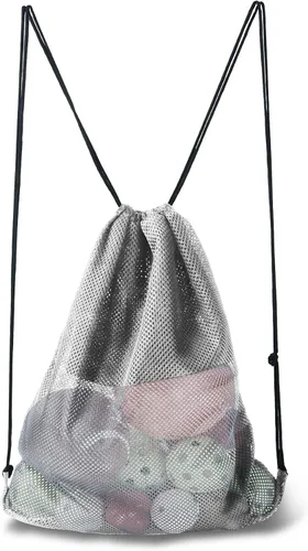 Vista 103 de GSE Games & Sports Expert Bolsa de malla con cordón para béisbol, pelotas de pickleball, pelotas de golf, gimnasio, equipo de natación, lavandería
