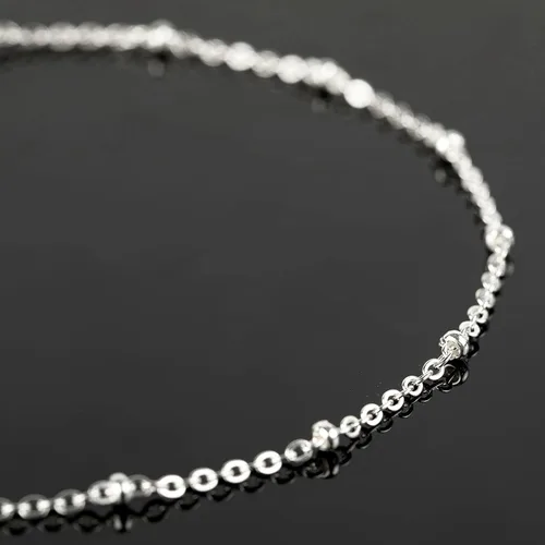 Vista 7 de YOUBEIYEE Cadena de cuentas de satélite de plata brillante de 32.8 ft para hacer joyas, acero inoxidable, cadena de joyería de cruz soldada