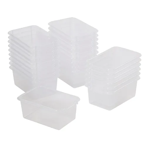 Vista 13 de ECR4Kids - Cajas de almacenamiento con frente de cuchara, multiusos, azul, 25 piezas Durable plastic, GREENGUARD Gold Certified, 1.2 gallon
