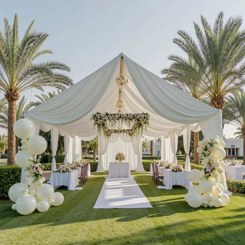 Vista 51 de Cortina de techo beige de 20 x 40 pies para bodas, 4 paneles sin arrugas, 40 pies de largo, cortinas drapeadas para bodas, cumpleaños y fiestas
