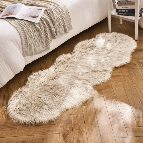 Vista 43 de MIULEE Alfombra de Área de Lujo Súper Suave y Esponjosa de Piel Sintética Rectangular Alfombra Decorativa de Felpa Shaggy para Mesita de Noche Sofá