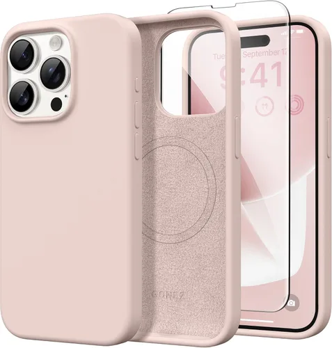 Vista 274 de GONEZ Funda magnética para iPhone 14, compatible con Magsafe, con protector de pantalla + protector de cámara, forro de microfibra antiarañazos