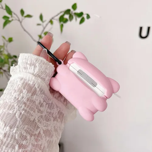 Vista 4 de Bonita funda para AirPods Pro, bonita funda de dibujos animados 3D Kawaii para Airpods Pro, divertidas fundas de silicona de anime para AirPods Pro
