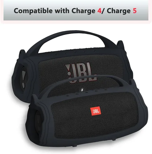 Vista 4 de JCHPINE Funda de silicona y funda rígida de viaje para JBL Charge 4 / Charge 5 Accesorios de altavoz Bluetooth portátil