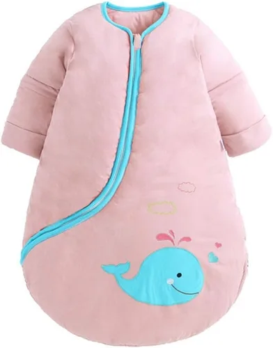 Vista 8 de Saco de dormir orgánico para bebé, manta de manga desmontable, grosor moderado, (32-68℉)
