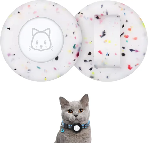 Vista 16 de SimpleThings Air-tag - Soporte para collar de gato, funda protectora de silicona para mascotas para Air-tag, paquete de 2 fundas impermeables