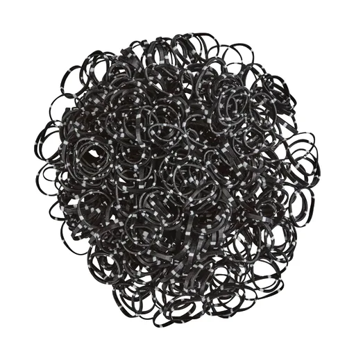 Vista 3 de Scunci Mini bandas elásticas para el cabello sin daños, bandas elásticas para el cabello suave, 500 unidades (negro/blanco)