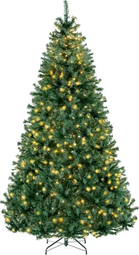 Vista 117 de Best Choice Products Árbol de Navidad azul bebé preiluminado de 6 pies, decoración navideña artificial completa con 947 puntas de rama, 250 luces