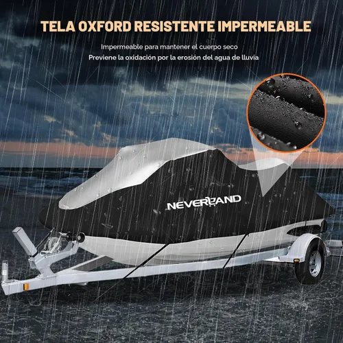 Vista 3 de NEVERLAND - Funda para moto acuática de 2 y 3 plazas para longitudes de 115 a 120 pulgadas Compatible con Yamaha Seadoo impermeable remolcable