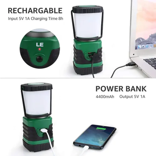 Vista 9 de Lepro Bundle - 2 artículos: Linterna de camping LED recargable vintage Lepro y LE LED linterna de camping recargable, 1000LM, 4 modos de luz