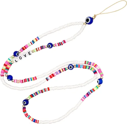 Vista 9 de Beaded Phone Charm Lanyard Strap Crossbody Fixed Beads Pearl Neck Chain