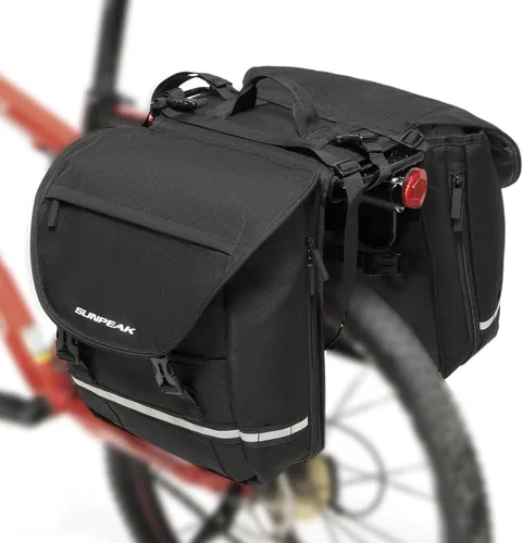 Vista 7 de Bolsa de Accesorios para Bicicleta Sunpeak Alforjas para Portaequipaje Trasero de Bicicleta 45L Bolsa de Sillín Impermeable para Bicicleta