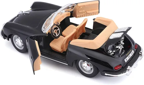 Vista 5 de Bburago 2011 Bijoux Escala 1:24 Negro Porsche 356B Cabriolet (1961)