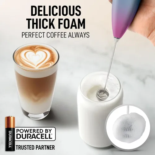 Vista 316 de Zulay Milk Boss Espumador de leche potente manual, hace espuma para latte, batidor para mezclar bebidas, café, miniespumador para capuchino, frappé