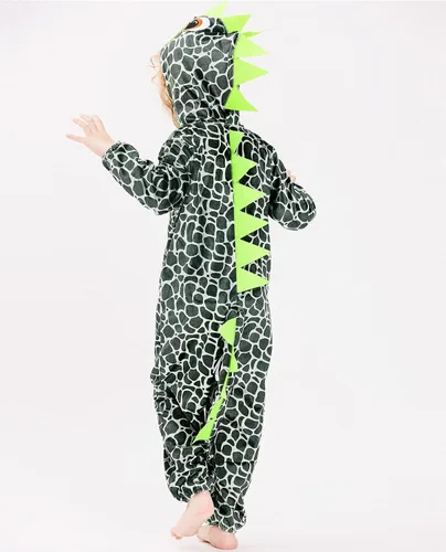 Vista 4 de IKALI Disfraz de dinosaurio para niños y niñas, disfraz de Halloween para bebé