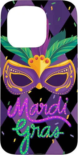 Vista 12 de Funda para iPhone 11 Pro Max Mardi Gras NOLA Festive Carnival Mask New Orleans Party Case