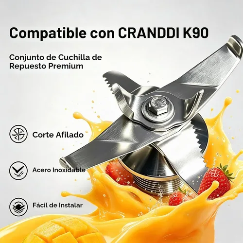 Vista 3 de CRANDDI - Asamblea de hoja de repuesto para K90, hoja de acero inoxidable de 3 capas de 6 hojas