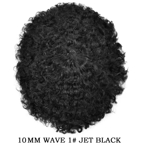 Vista 2 de Unidad rizada afro para hombres negros, afroamericano brasileño tupé para hombres, piezas de cabello para hombre, sistema de reemplazo de tupé