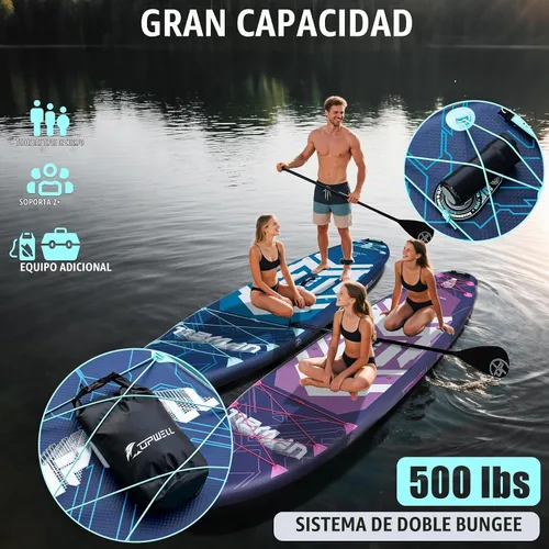 Vista 4 de UPWELL 11'6"×35" Extra Wide Inflatable Paddle Board, Stand Up Paddle Board for Youth & Adults, Stable Design, Premium SUP Accessories, 120L