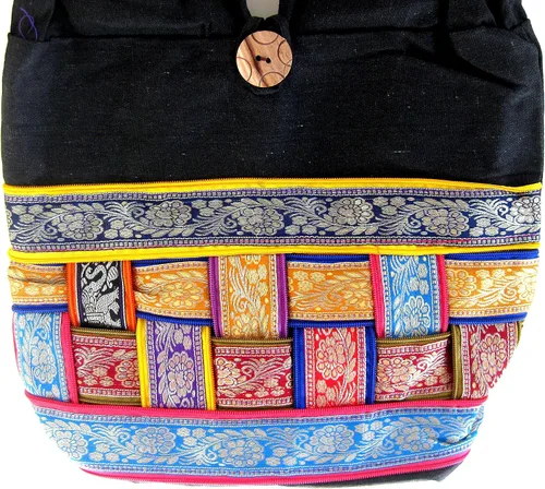 Vista 8 de Hippy Boho hombro Sling Crossbody bolsa Bolso de algodón, Om Symbol Bolsa de hombroOma