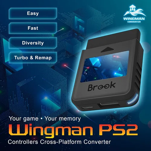 Vista 4 de Brook Wingman - Adaptador inalámbrico convertidor PS2 para PS4PS3 a PS2PS1PS Classic, compatible con controladores de Xbox y Switch, adaptador retro