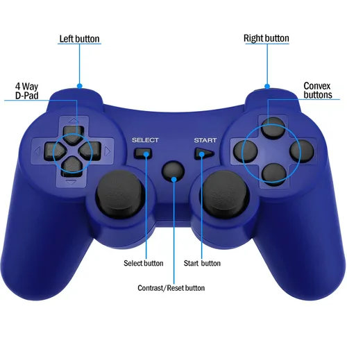 Vista 38 de Ceozon PS3 Controller Wireless 2 Pack Gamepad Compatible for PS3 Remote Joystick with Charging Cables Black and Black