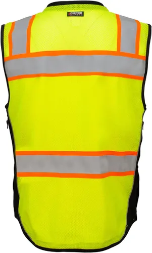 Vista 2 de SU500 Premium Surveyors Clase 2 Chaleco resistente, bolsillos para tableta y acolchado para el cuello