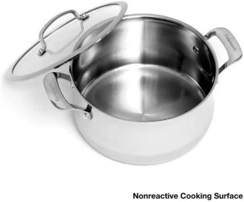 Vista 2 de Cuisinart Contour Acero inoxidable de 6 cuartos de galón Cacerola con cubierta de vidrio