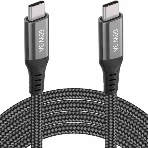 Vista 13 de Cables USB C a USB C de 60 W (paquete de 2 de 6.6 pies), cable tipo C a tipo C, cable de carga rápida compatible con iPhone 15, MacBook Pro/Air