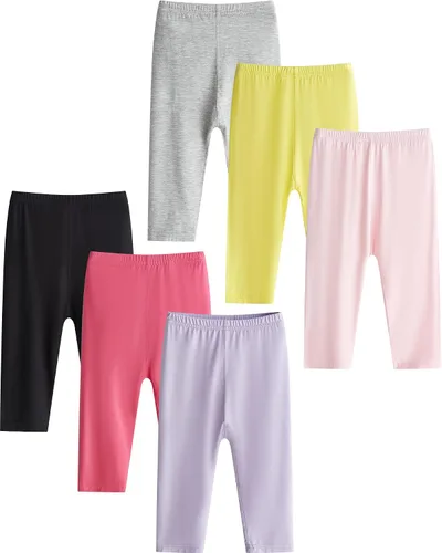 Vista 6 de Adorel Leggings capri para niñas 34 pantalones de verano paquete de 6