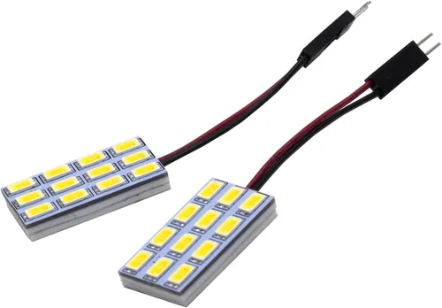 Vista 5 de HYUGA 2x 12SMD 5630 Luz de Panel LED de Luz Cálida Blanca 4500K Auto para Interior de Coche DC 12V-24V con Adaptadores T10 / BA9S / Festoon