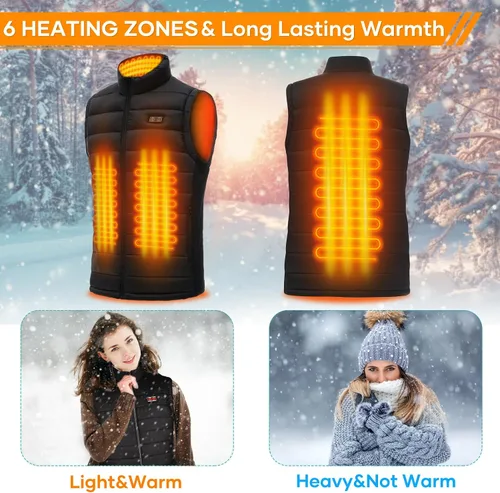 Vista 4 de Chaleco calefactable - Chaqueta térmica eléctrica para hombremujer, batería no incluida