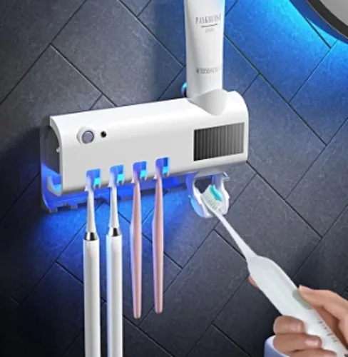 Vista 3 de Soporte dispensador de cepillos de dientes de esterilización UV
