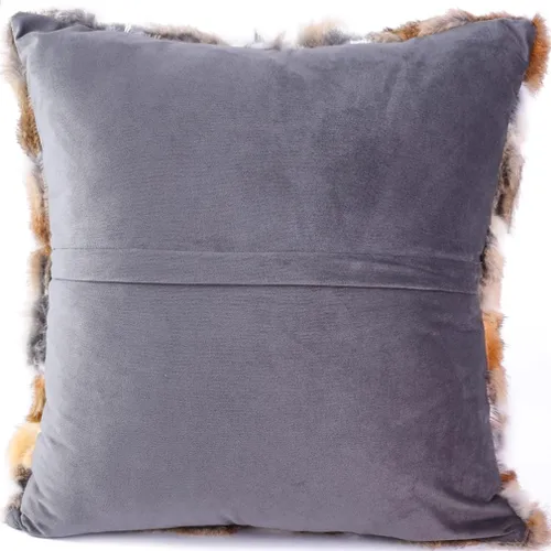 Vista 5 de Juego de 2 fundas de almohada decorativas de piel natural, 18 x 18