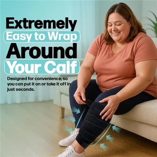 Vista 9 de Envoltura de compresión ajustable para linfedema de pantorrilla para hinchazón, edema, lipedema, circulación, pesadez, dolor, fácil de poner