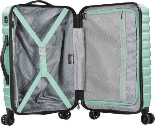 Vista 6 de U.S. Traveler Boren - Maleta de viaje de policarbonato resistente con 8 ruedas giratorias, asa de aluminio