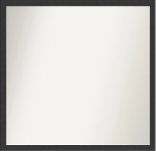 Vista 102 de Amanti Art Espejo de baño negro para sobre fregadero, 22 x 22 pulgadas, espejo de tocador cuadrado estrecho negro Avon, marco de madera casual