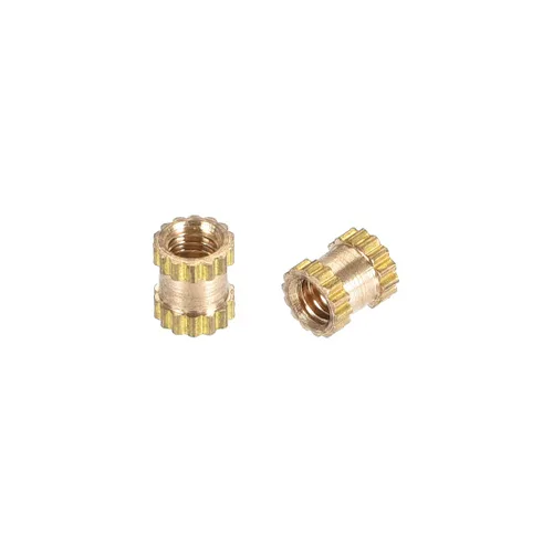 Vista 14 de uxcell M2 x 0.118 in (L) x 0.126 in (OD) Rosca hembra de latón moleteado roscado Insertar tuercas de incrustación, 20 piezas