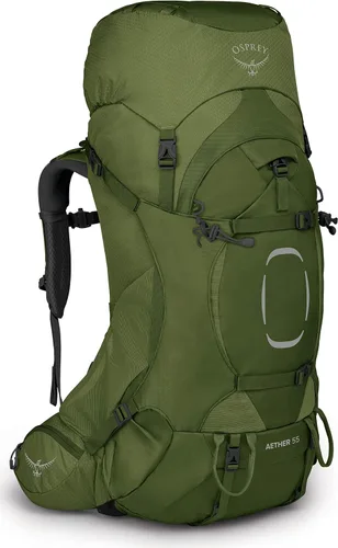 Vista 3 de Osprey Aether 55L Mochila de mochilero para hombre, color negro, pequeño/mediano