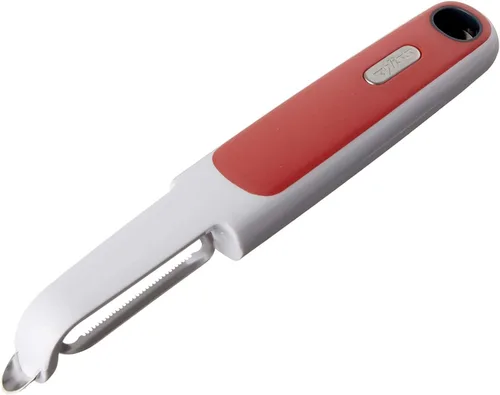 Vista 18 de Zyliss Julienne Y Peeler - Hoja de acero inoxidable ultra afilada para zanahorias, calabacines y papas, agarre ergonómico de paja de trigo, cortador