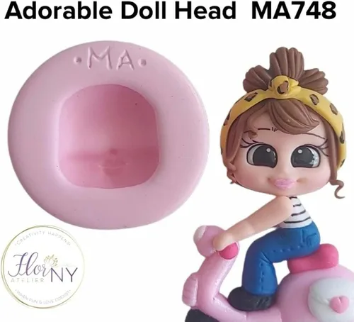 Vista 6 de Suministro de artesanía para adultos — Adorable molde de silicona para cabeza de muñeca MA 748