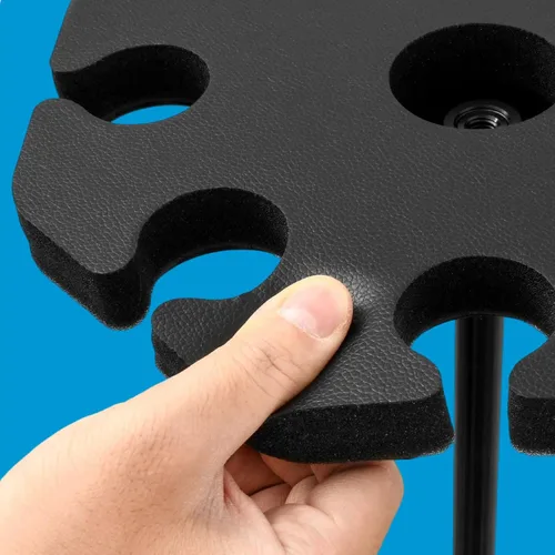 Vista 7 de Soporte universal para micrófono, bandeja antideslizante para soporte de micrófono, estudio y karaoke en casa