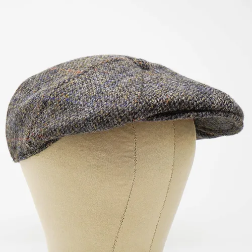 Vista 4 de Borges & Scott Dingwall - Gorra plana de 8 piezas, 100% lana tejida a mano, Harris Tweed, resistente al agua Marrón Perdiz