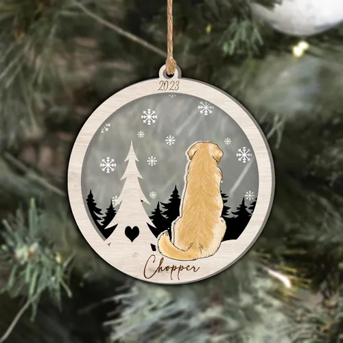 Vista 223 de Nazenti Adorno de Navidad conmemorativo personalizado, regalo personalizado de recuerdo de perro, condolencias por pérdida de mascotas, sabueso