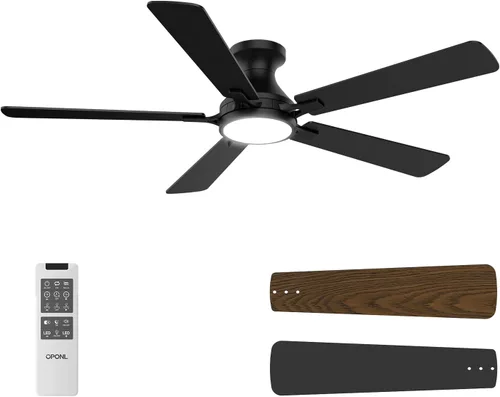 Vista 11 de OPONL 42 inch Low Profile Ceiling fan with Light and Remote Control Negro