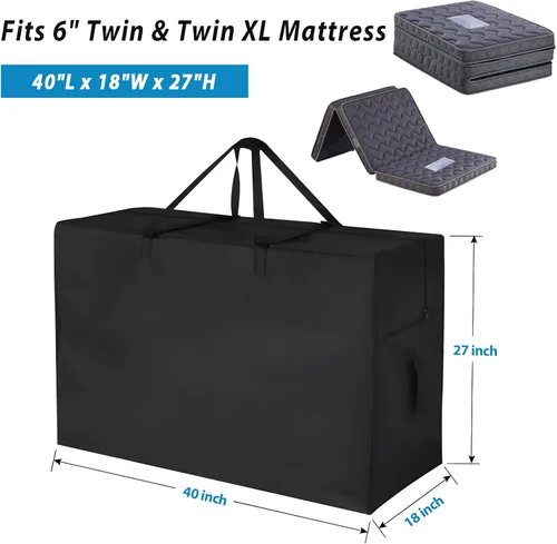 Vista 2 de Bolsa de Almacenamiento para Colchón Tri-Plegable, Funda de Colchón de Espuma Viscoelástica Plegable, Estuche de Transporte para Colchones de Cama