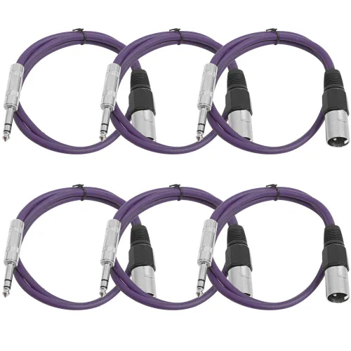 Vista 23 de Seismic Audio SATRXL-M2Black6 - Cable de conexión XLR macho a TRS de 2 pies, color negro