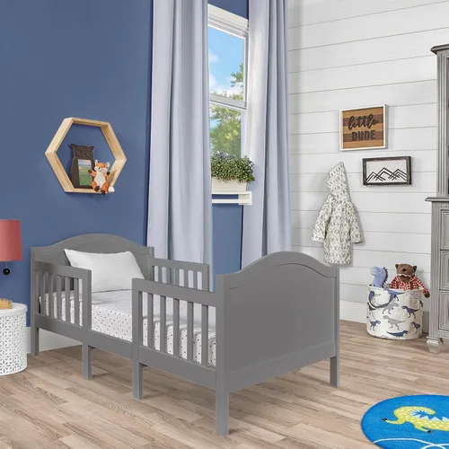 Vista 3 de Dream On Me Portland - Cama convertible 3 en 1 para niños pequeños con rieles de seguridad en blanco, certificada por Baby Safety Alliance