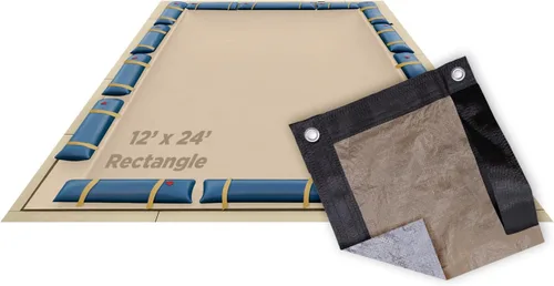Vista 37 de Buffalo Blizzard Supreme Plus - Cubierta rectangular para piscina de invierno de 12 pies x 20 pies, color tostado/plateado, resistente para piscinas