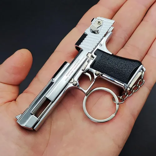 Vista 4 de Mini llavero de pistola, llavero con forma de pistola, llavero táctico pequeño regalo modelo de pistola, llaveros geniales para hombres